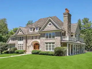 Light-Filled Modern Stone and Clapboard Home