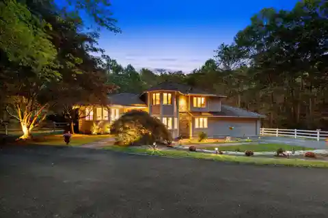Modern Colonial with Pool, Balcony, and Brook Views
