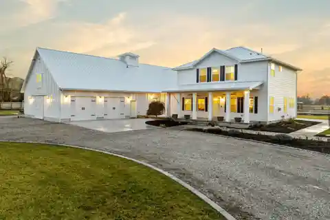 Custom Modern Farmhouse Set on Expansive Acreage