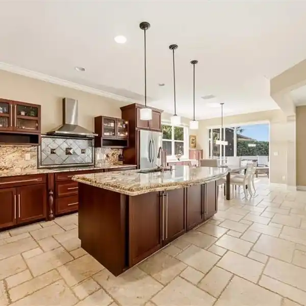 GOURMET KITCHEN WITH GRANITE ISLAND, KITCHENAID APPLIANCES