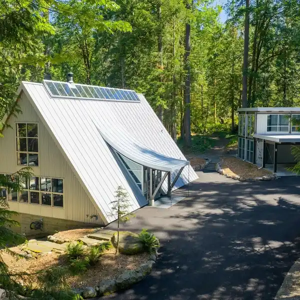 DRAMATIC STEEL-AND-GLASS A-FRAME