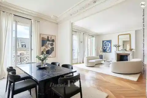 Bright Parisian Apartment with Exceptional High Ceilings