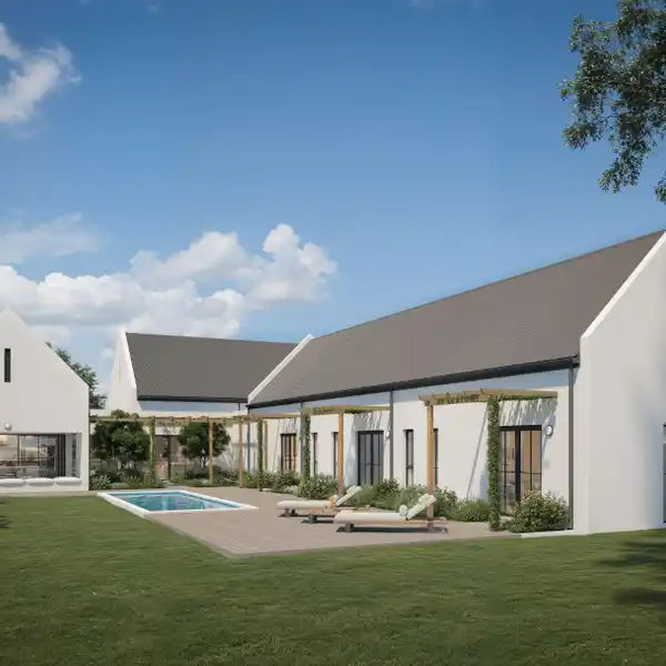 MODERN CAPE-VERNACULAR ELEGANCE AMID MOUNTAIN VISTAS