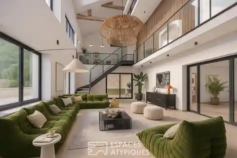 Riverfront Contemporary Home with Rooftop Views
