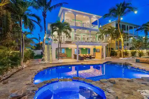 One-Of-A-Kind Key West Style Waterfront Beach Home