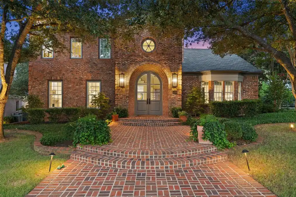 Red Brick Traditional with a Surprising Soft Contemporary Interior