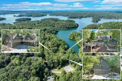 Custom Built Lake Lanier Estate on 6.78 Acres with Home, 2 Guest Houses and a Carriage House