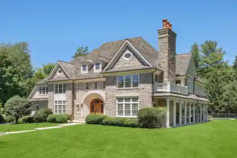 Light-Filled Modern Stone and Clapboard Home