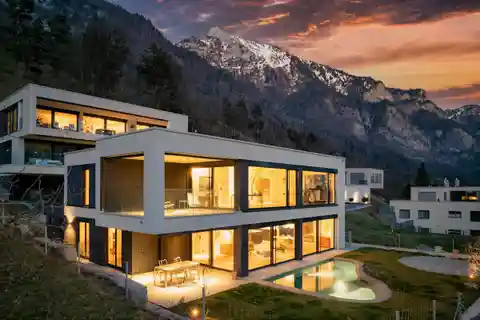 Walenstadt: Modern Detached House with Biodesign Pool and Lake Views