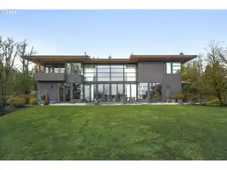 Contemporary Mission-style Home with Mt. Hood Views