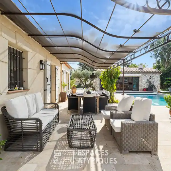 SINGLE STORY VILLA WITH A POOL IN A GREEN SETTING