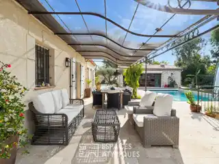 Single Story Villa with a Pool in a Green Setting