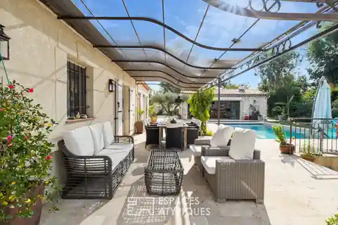 Single Story Villa with a Pool in a Green Setting