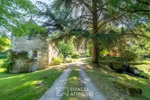 Historic Riverside Mill Retreat in Lush Serenity