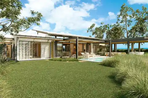 Elegant Villa Framed by Dramatic Black River Mountain Range