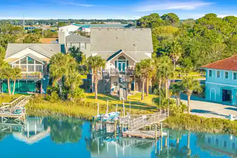 Oak Island Home with Marsh Views and Private Dock