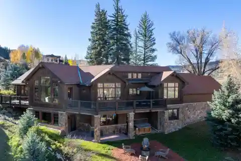 Elegant Great Room with Dry Stack Stone Fireplace