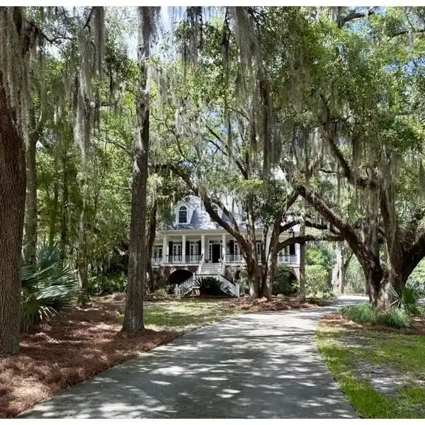 ELEGANT LIVING BENEATH MOSS-DRAPED OAKS