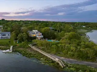 Post Modern Home on Private Waterfront