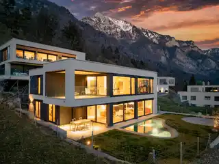 Walenstadt: Modern Detached House with Biodesign Pool and Lake Views