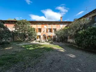 Ancient Venetian Court in Verona with Manor House