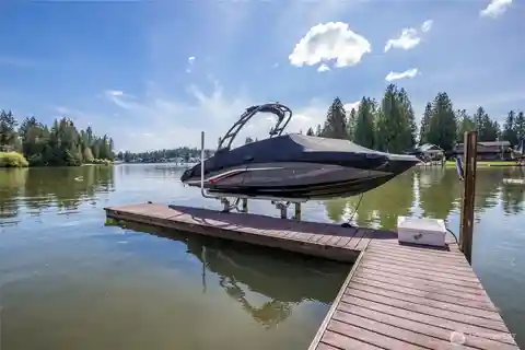 Open-Concept Stunner with Shared Dock and Lift on Lake Tapps